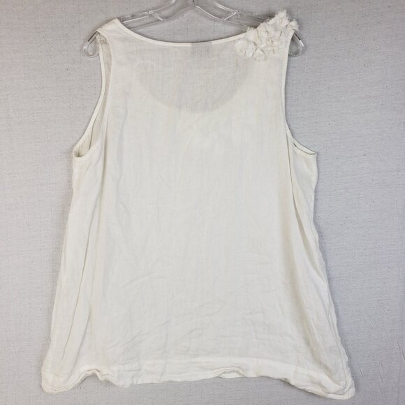 J Jill 100% Linen Tunic Top White Sleeveless size XL Lagenlook - Picture 4 of 9